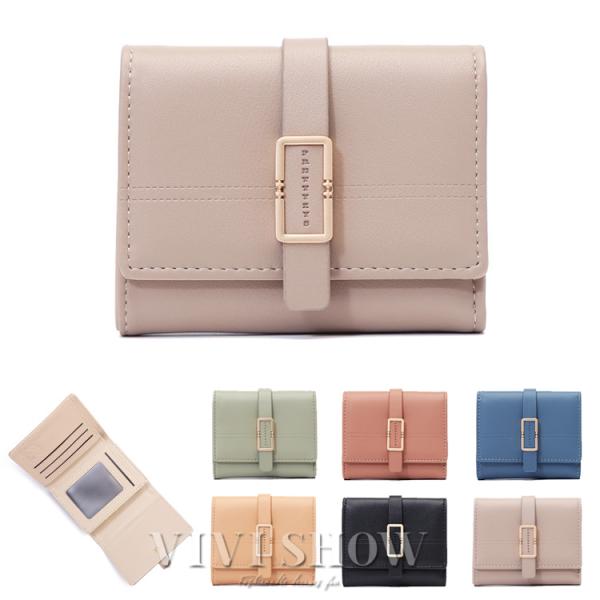 ミニ財布 二つ折り レディース カードケース 小銭入れ 小さい 小さめ ウォレット レザー調 春 色...