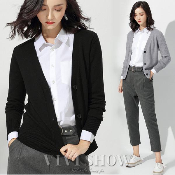 事務服 カーディガン 洗える ウォッシャブル 長袖 通勤 オフィス ビジネス レディース S-XXL