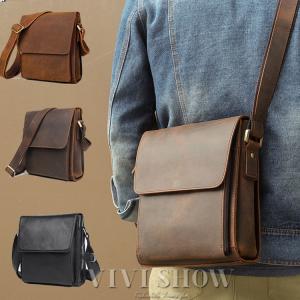ショルダーバッグ メンズ 厚手レザー 本革 牛革 大容量 お出かけ メッセンジャーバッグ 肩掛け 斜めがけ 彼氏 父の日 ギフト プレゼントvivishow Dse141 Vivishow 通販 Yahoo ショッピング