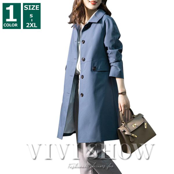 トレンチコート レディース ロングコート アウター 上品 おしゃれ 通勤 ビジネス シンプル viv...