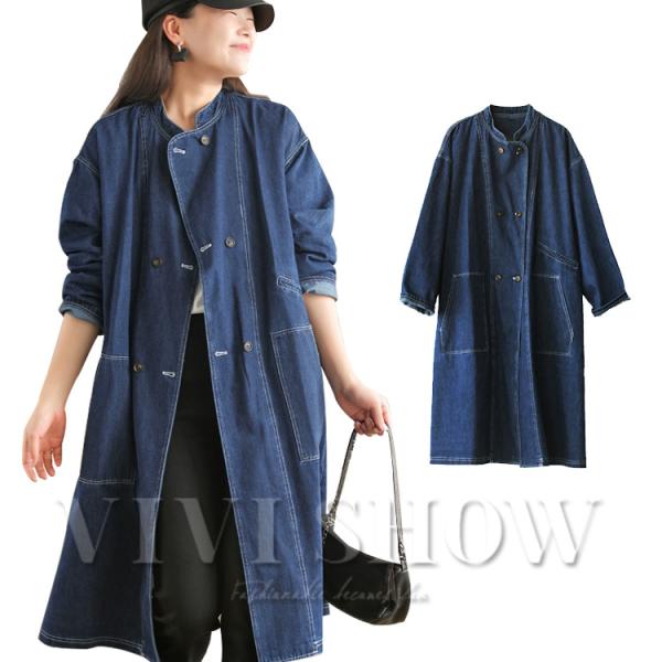 送料無料 スプリングコート レディーズ スプリングコート 韓国風 デニム ファッション レディーズ春...