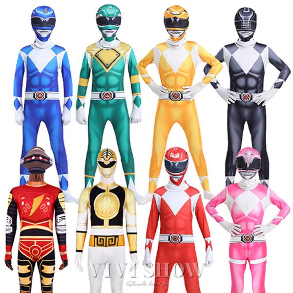 レンジャー コスプレ衣装 全身タイツ 連体服 大人用 子供用 コスチューム　コスプレ服　ハロウィン ...