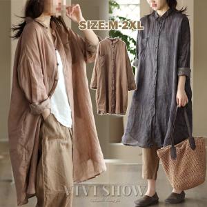 ロングシャツ ブラウス シャツ トップス シャツ...の商品画像