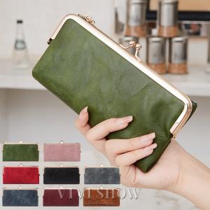 長財布 レディース がま口 財布 かわいい PUレザー がまぐち小銭入れ カード入れ 大容量 財布 ロングウォレット レディース