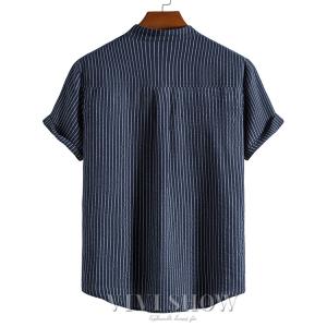Tシャツ メンズ リネン ストライプ リネンシ...の詳細画像3