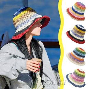 ☆在庫限り☆洗えてたためるカットブリム ストローハット 麦わら帽子