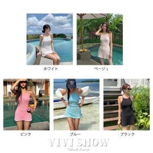 ワンピース水着 レディース 無地 着痩せ 温泉...の詳細画像1