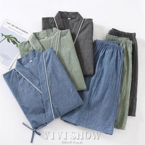 パジャマ メンズ Vネック 2点セット 甚平 ...の詳細画像3