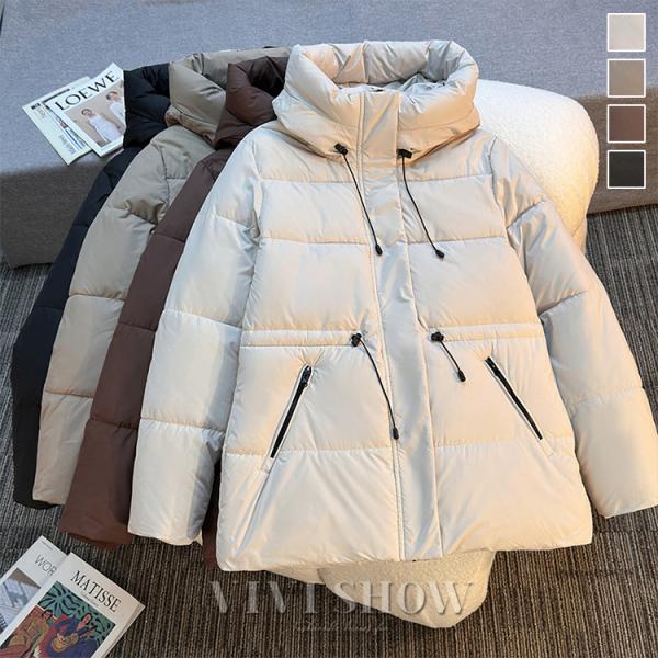 中綿ジャケット レディース ダウンジャケット  立ち襟 軽量 厚手 ゆったり アウトドア 防寒 暖か...