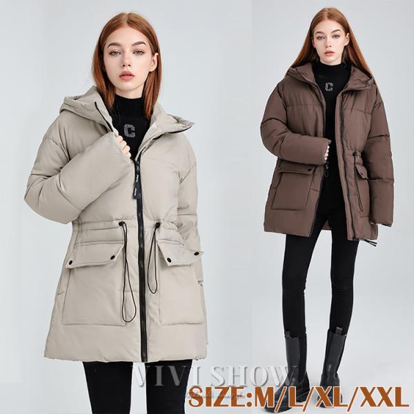 ダウンコート レディース ダウンジャケット 中綿コート ゆったり 軽い 秋冬 厚手 アウター ダウン...