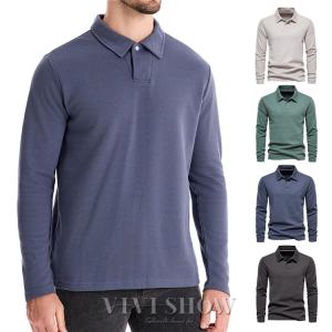 ポロシャツ メンズ 長袖ポロシャツ Poloシャツ Tシャツ トップス ビジネス ゴルフウェア カジュアルシャツ スポーツ 父の日 秋服