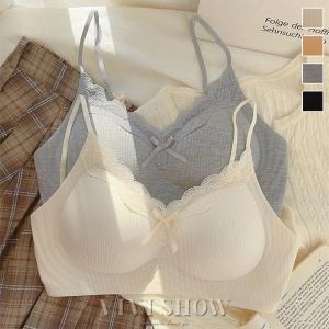 ブラジャー レディース インナー ノンワイヤー シームレス レース  薄手 美胸 下着 つけ心地 シンプル 夏 きれいめ おしゃれ