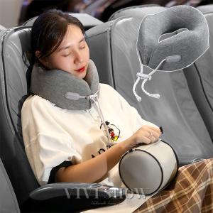 ネックピロー 飛行機 首枕 クッション サポート 車 カバー 旅行  快眠 フィット トラベル グッズ 通気性 昼寝  携帯