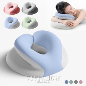 枕 ピロー お昼寝枕 デスク用 うつぶせ寝 横向き寝 仮眠 昼寝 クッション 穴空き 通気性 低反発 洗える カバー オフィス デスク シンプル おしゃれ