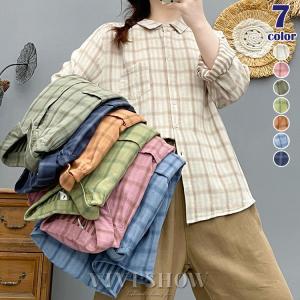 シャツ チェック柄 レディース トップス チェック チェックシャツ チェック柄シャツ 柄 ゆったり ブラウス