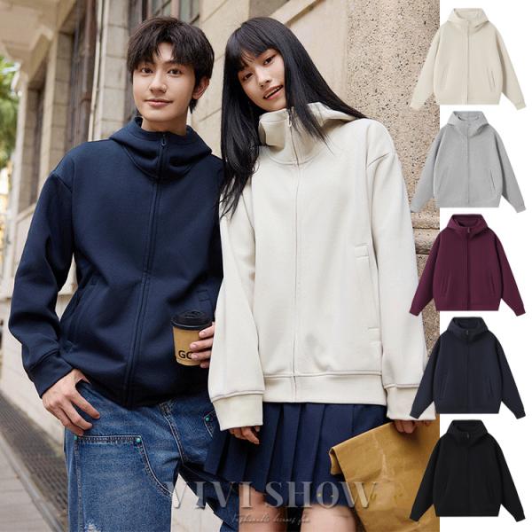 レディース メンズ パーカー 厚手 無地 裏起毛 ジップアップ スウェット おしゃれ アメカジ スポ...