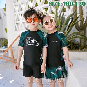 ラッシュガードセット キッズ 子供 水着 半袖 男の子 女の子 おしゃれ プルオーバー フードなし  UVカット