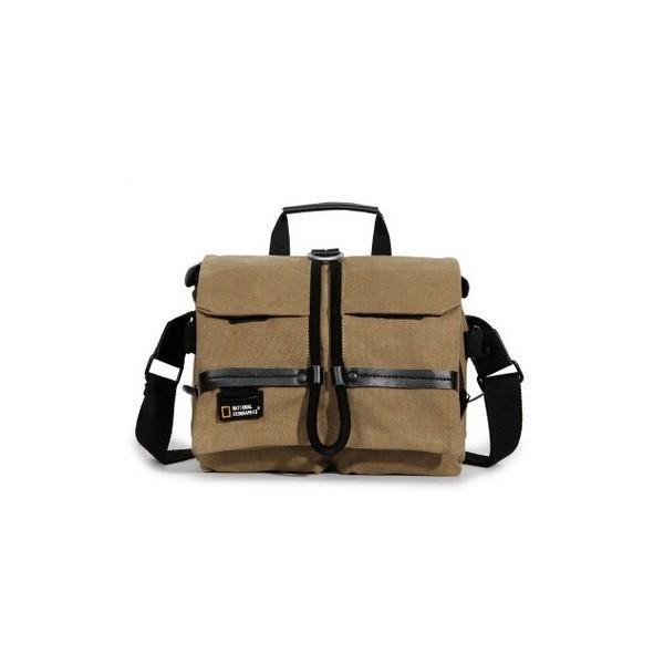 カメラバッグ 頑丈なカメラカバン 一眼レフ キャンバス地・グリーン L ショルダータイプ カメラバッ...