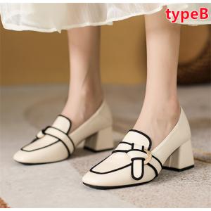 ローファー 靴 レディース ラウンドトゥ 5ｃｍヒール 合皮 PU 抗菌 消臭 軽量 柔らか  シンプル 滑り止め 柔らかい 立ち仕事
