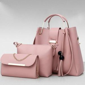 ショルダーバッグ レディース 2way 3点セット トートバッグ 肩掛け 手提げ 親子バッグ 大容量 PU 上品 大人 おしゃれ 鞄 通勤 OL ママ 20代 30代 40代
