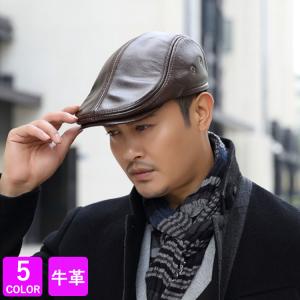 革 帽子 リアルレザー 高級 日本製 ハンチング帽 ハンチング メンズ