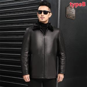 黒いロングコート 革ジャン 冬の革シープスキン メンズ レザー