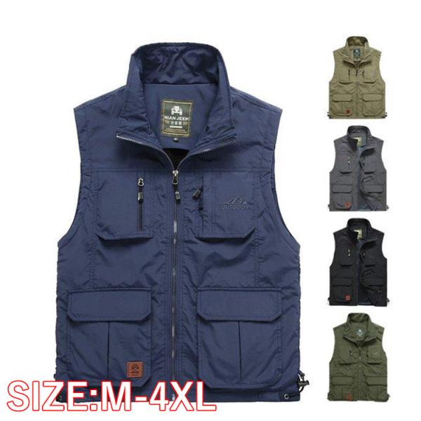 ベスト メンズ 春夏秋 多機能ベスト お釣りベスト メッシュ フィッシングジャケット 作業服 カメラ...