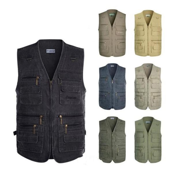 ベスト メンズ 春夏秋 多機能ベスト お釣りベスト フィッシングジャケット 作業服 カメラマン 登山...