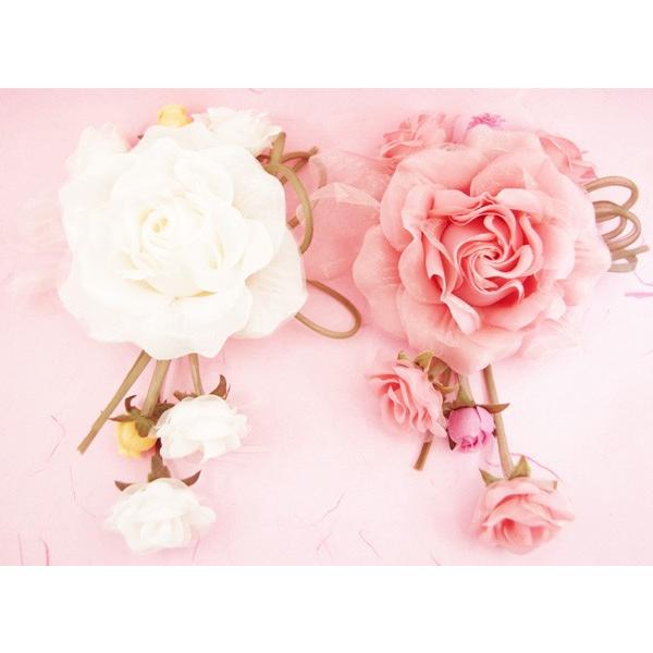 【送料無料】コサージュ 大 髪飾り ふんわり揺れる ２WAY ローズ  ブローチ ヘアクリップ パー...