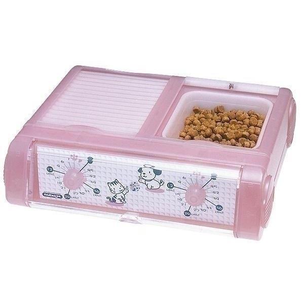 山佐時計計器 ペット自動給餌器 わんにゃんぐるめ クリアピンク CD-400（CP）〔ペット用品〕爆...