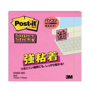 (まとめ) 住友スリーエム ポストイット(R) 強粘着シリーズ ノート単品 654SS-RO ローズ...
