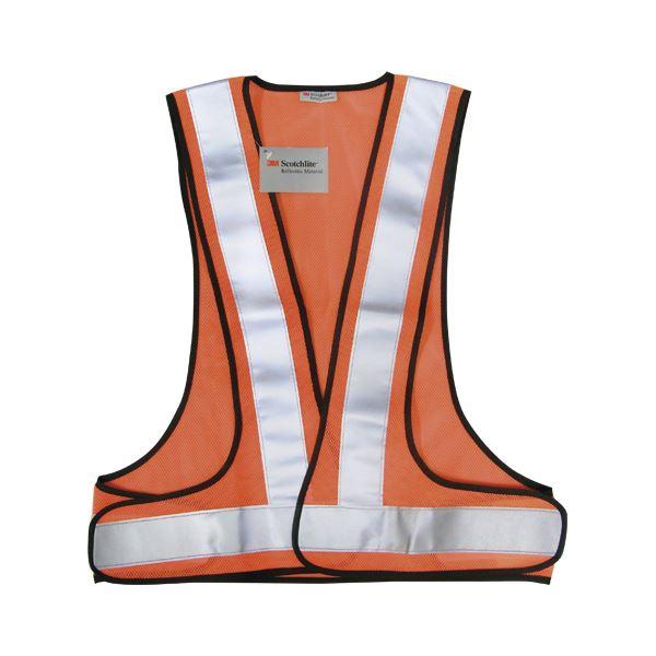 (まとめ) 住友スリーエム 高視認性反射ベスト SVP-02R レッドオレンジ 1枚入 〔×2セット...