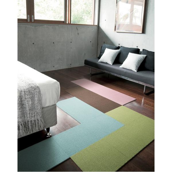 ホームタイルカーペット 〔R-1008 50cm×50cm ピンク 10枚入〕 日本製 防滑 防音 ...