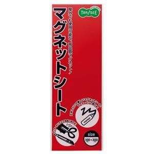 (まとめ) TANOSEE マグネットカラーシート レギュラー 300×100×0.8mm 赤 1枚...