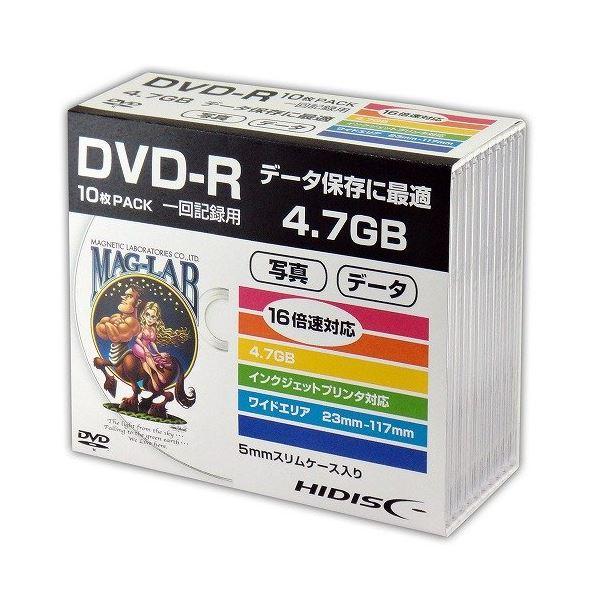 (まとめ)HIDISC DVD-R データ用5mmスリムケース10P HDDR47JNP10SC〔×...