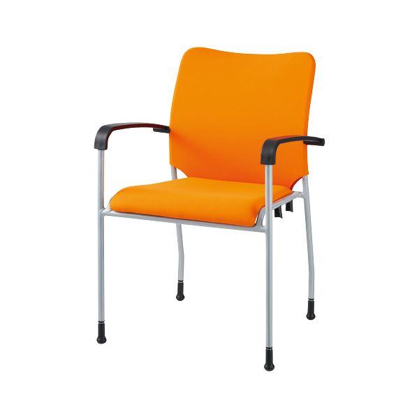 ジョインテックス 会議イス GK-A31R オレンジ 肘付 業務用 まとめ買い