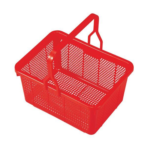 〔まとめ〕 積水テクノ成型 スクールバスケット レッド TNKS2R かご 収納 容器〔×10セット...