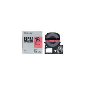 キングジム テプラPROテープ 赤に黒文字 18mm 5本 業務用 まとめ買い