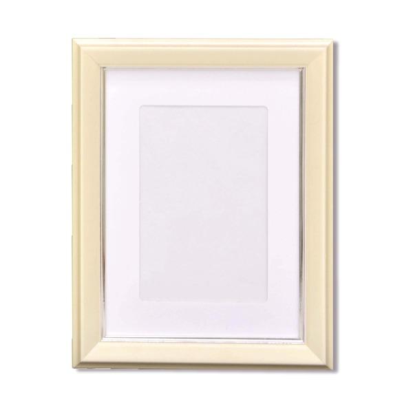 カラー 遺影額 〔 キャビネ クリーム 〕 仏事用額 葬儀額 スタンド付 フレーム 額縁 額 業務用...