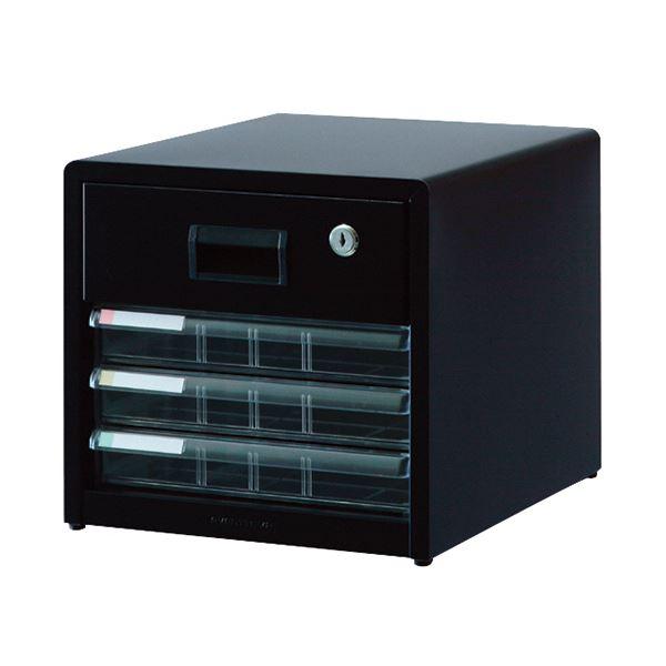 ナカバヤシ アバンテV2 レターケースA4タテ 浅3段 鍵付深1段 AL-R4クロ 1台 業務用 ま...