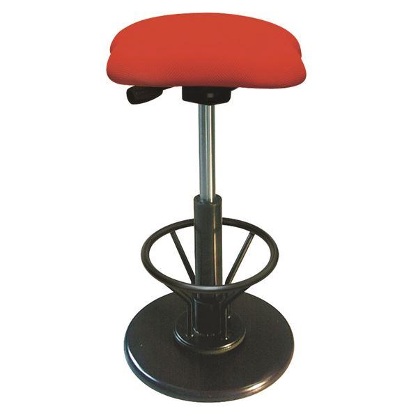 モダン スツール/丸椅子 〔フットレスト付き レッド×ブラック〕 幅33cm 日本製 業務用 まとめ...
