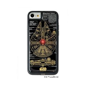 STAR WARS スター・ウォーズ グッズコレクション FLASH M-FALCON 基板アート iPhone 7/8ケース 黒 F7/8B爆買