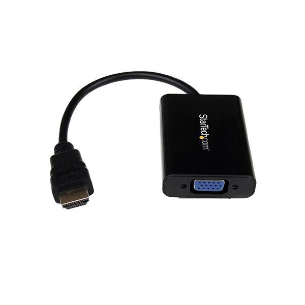 (まとめ)StarTechHDMI-VGA変換アダプタコンバータ オーディオ対応 HDMI-アナログ...