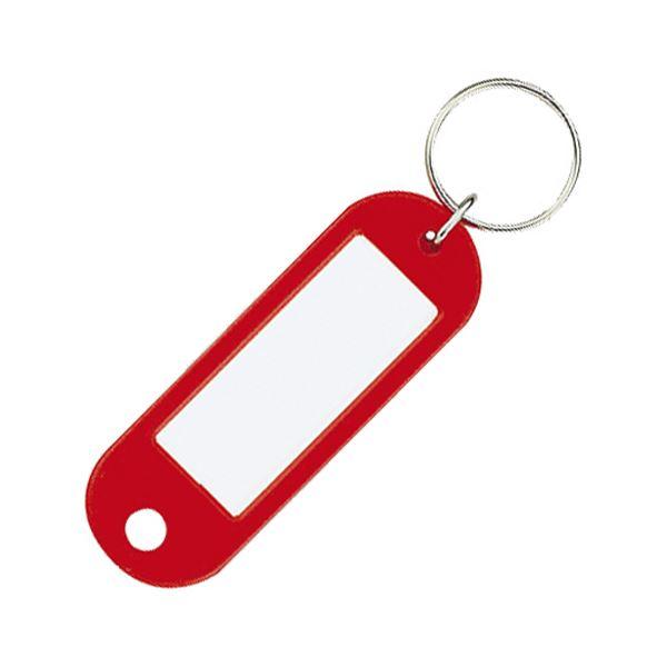 (まとめ) コクヨ キーホルダー型名札 片面表示用 赤 ナフ-200R 1セット(50個) 〔×5セ...