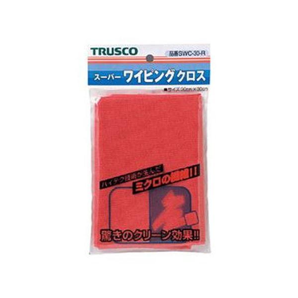 (まとめ)TRUSCO スーパーワイピングクロス300×300mm 赤 SWC-30-R 1枚〔×2...