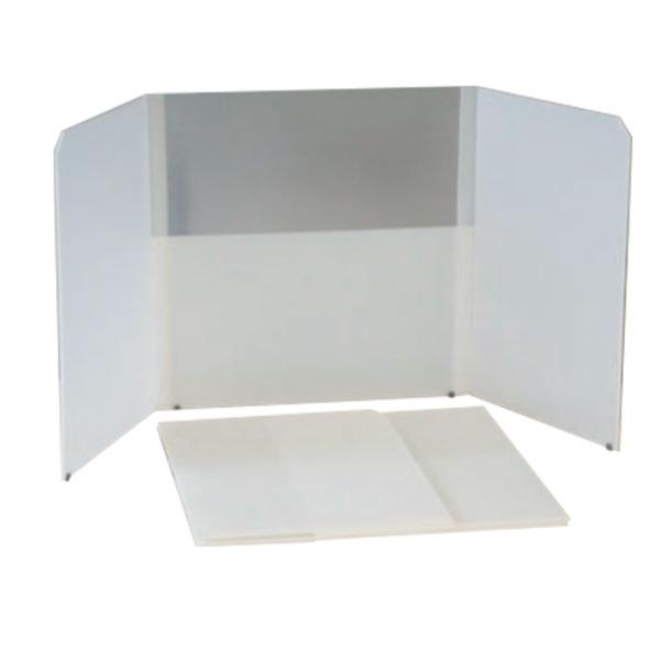 〔飛沫防止〕 折りたたみ卓上パーテーション/衝立 〔両サイド80型 透明窓付〕 抗菌剤 アルコール除...