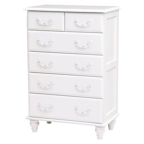 チェスト 収納棚 約幅60×奥行35×高さ90cm ホワイト 木製 桐 脚付き 引き出し付き リビン...