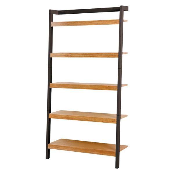 収納棚 幅96cm ブラック 木製 マホガニー 壁面 オープンラック ウォールシェルフ 組立品 リビ...
