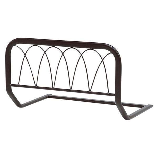 ベッドガード 約幅60×奥行43×高さ37cm ダークブラウン スチールパイプ ベッドサイドガード ...