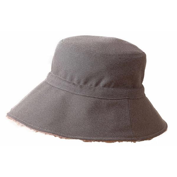 〔帝人・エアロカプセル(R)使用〕首筋まであったかリバーシブルおしゃれハット ブラウン/ブラウン 送...